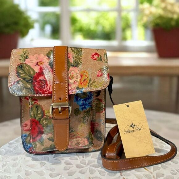 Patricia Nash Anthropologie Cascina Small Crossbody Vintage Victorian Rose NWT - Picture 1 of 16